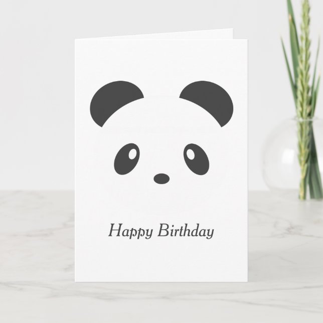 Tarjeta de cumpleaños de panda personalizada (Anverso)