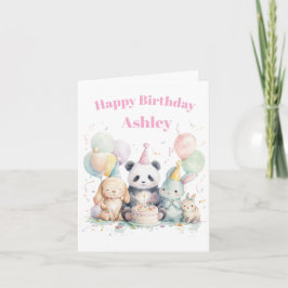 Tarjeta de cumpleaños de Panda y amigos