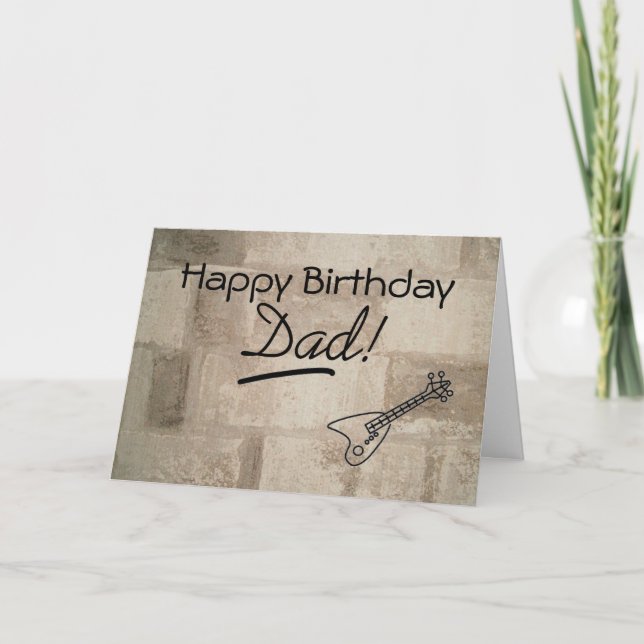 Tarjeta de cumpleaños de papá con guitarra (Anverso)