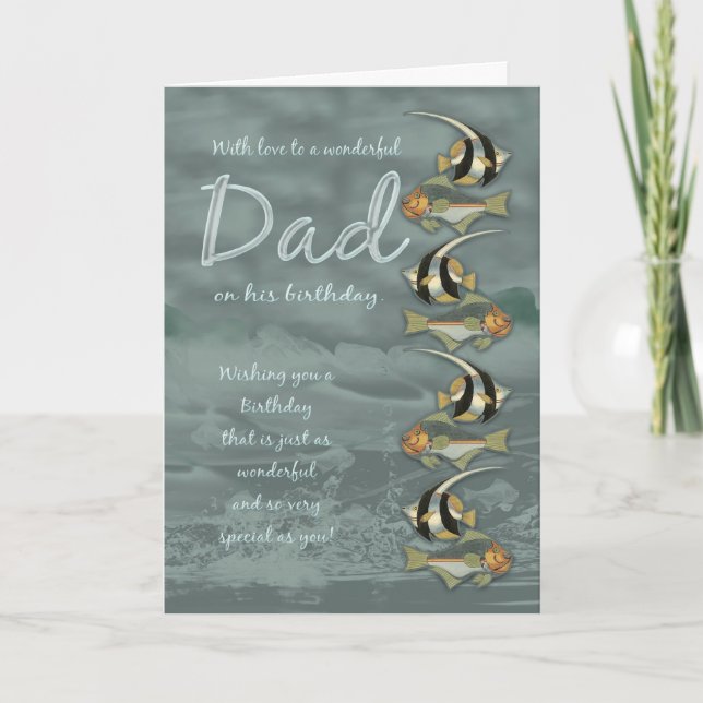 Tarjeta de cumpleaños de papá con pescado (Anverso)
