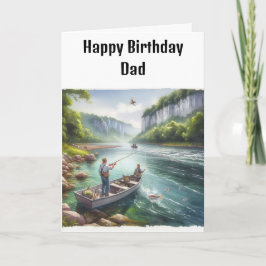 Tarjeta de cumpleaños de papá para pescar