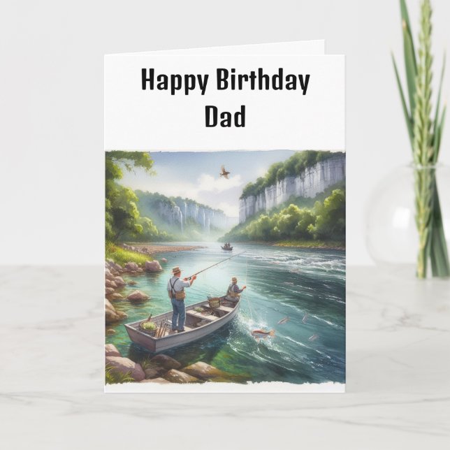 Tarjeta de cumpleaños de papá pescador (Anverso)