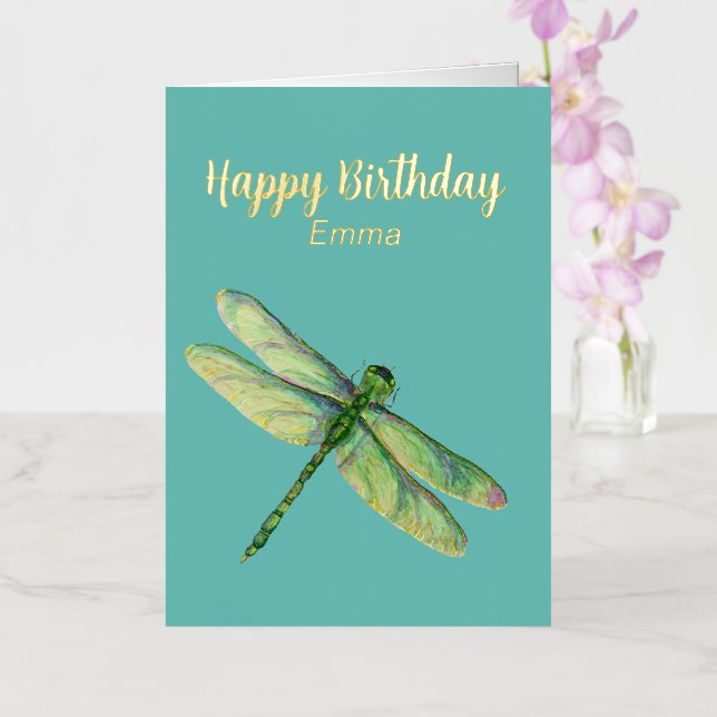Tarjeta de cumpleaños de papel de aluminio plegado (Orquídea)