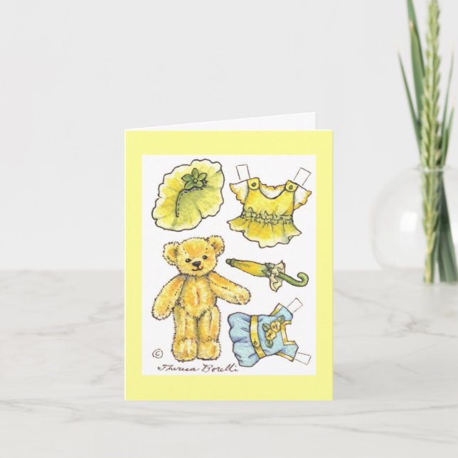 Tarjeta de cumpleaños de papel de la muñeca (Anverso)