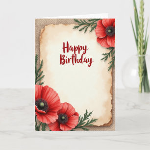 Tarjeta de cumpleaños de papel envejecido
