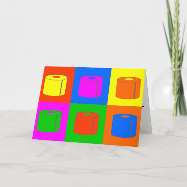 TARJETA DE CUMPLEAÑOS DE PAPEL INFANTIL POP ART FU (Anverso)