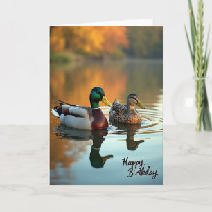 Tarjeta de cumpleaños de pareja de aves acuáticas