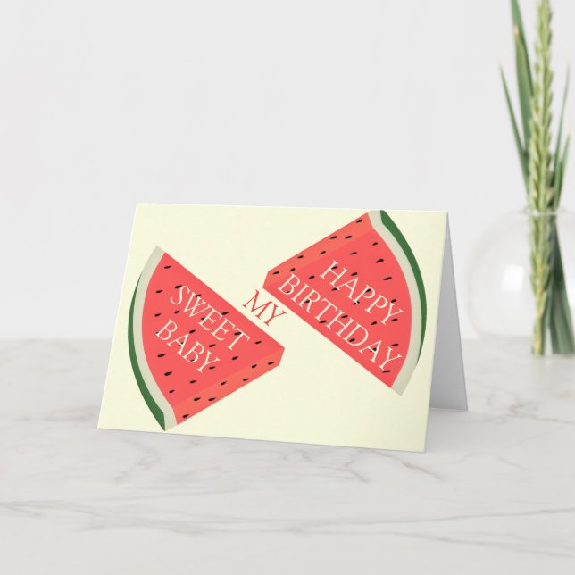 Tarjeta de cumpleaños de pareja mi bebé dulce - Te (Anverso)