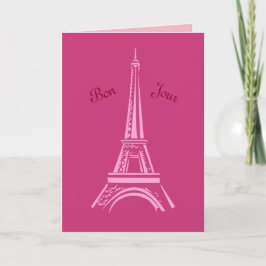Tarjeta de cumpleaños de París Hot Pink
