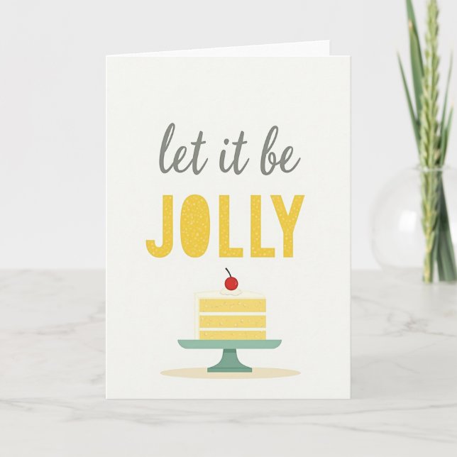 Tarjeta de cumpleaños de pastel alegre (Anverso)