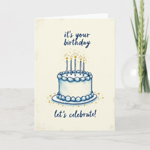 Tarjeta de cumpleaños de pastel Azure