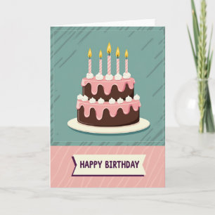 Tarjeta de cumpleaños de pastel caliente