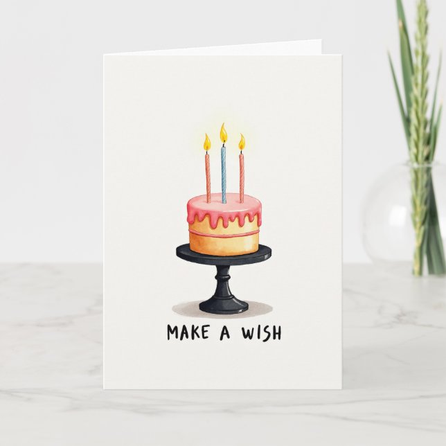 Tarjeta de cumpleaños de pastel con glaseado rosa (Anverso)