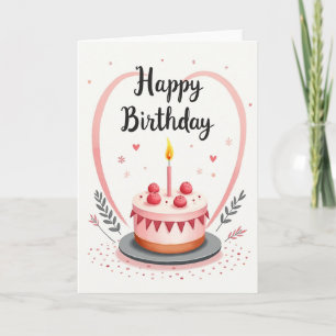Tarjeta de cumpleaños de pastel de Bunting