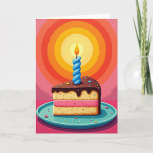 Tarjeta de cumpleaños de pastel de capas