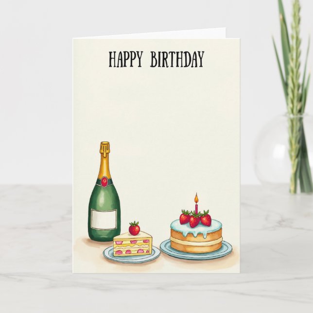 Tarjeta de cumpleaños de pastel de crema (Anverso)
