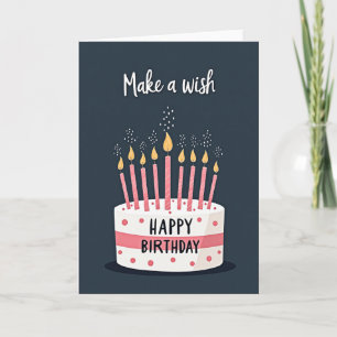 Tarjeta de cumpleaños de pastel de medianoche