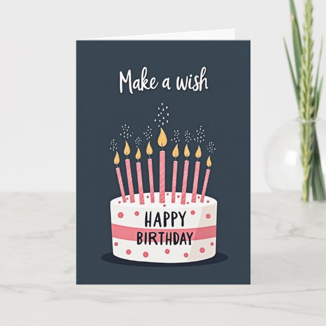 Tarjeta de cumpleaños de pastel de medianoche (Anverso)