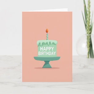 Tarjeta de cumpleaños de pastel de menta