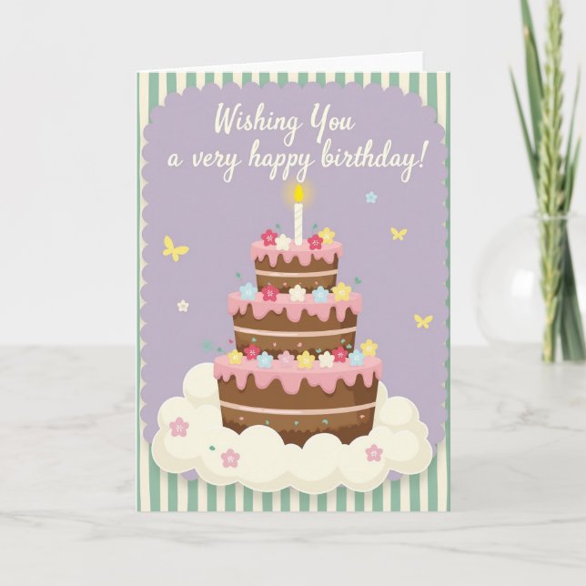 Tarjeta de cumpleaños de pastel de nube (Anverso)