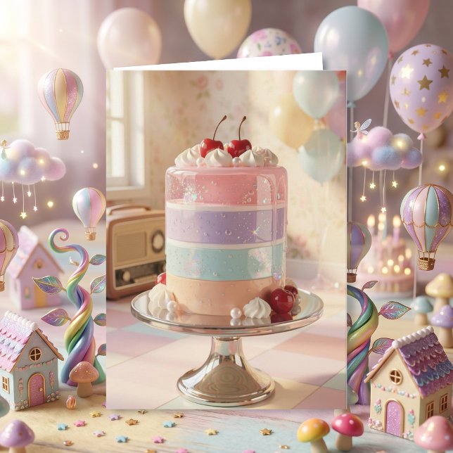Tarjeta de cumpleaños de pastel de tonos pastel ca (Subido por el creador)