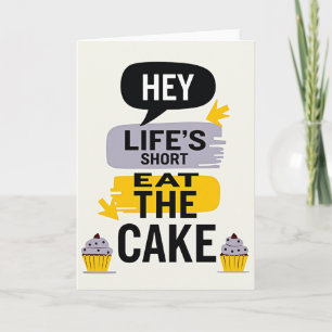 Tarjeta de cumpleaños de pastel divertido