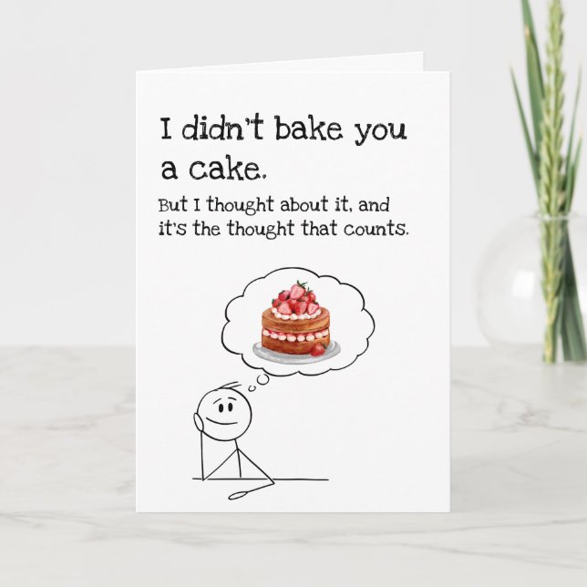 Tarjeta de cumpleaños de pastel divertido (Anverso)