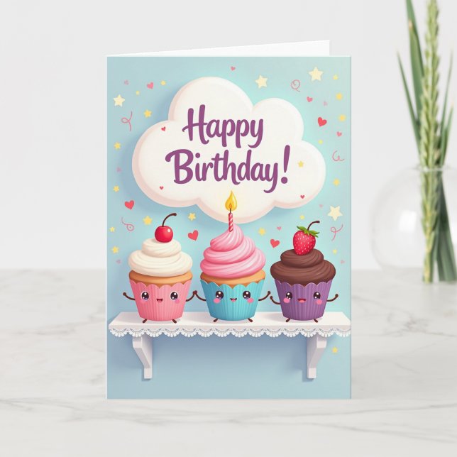 Tarjeta de cumpleaños de pastel dulce (Anverso)