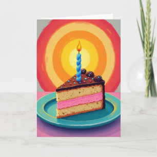 Tarjeta de cumpleaños de pastel espolvoreado
