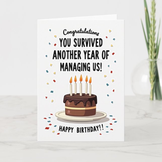 Tarjeta de cumpleaños de pastel ingeniosa (Anverso)