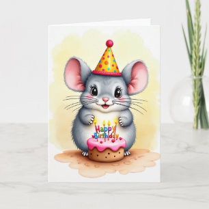 Tarjeta de cumpleaños de pastel inocente