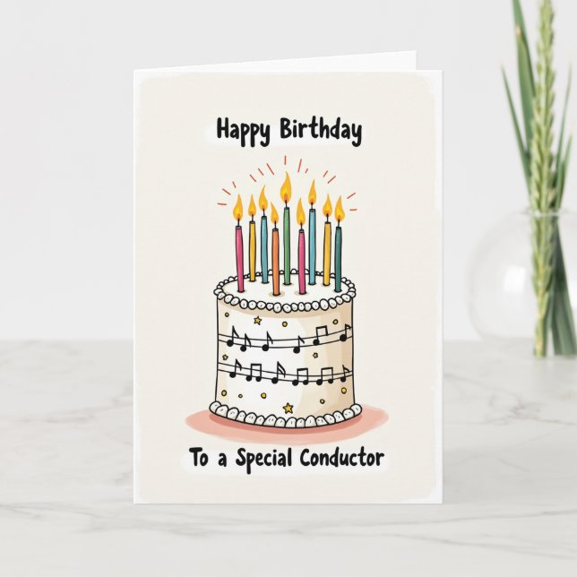 Tarjeta de cumpleaños de pastel musical (Anverso)