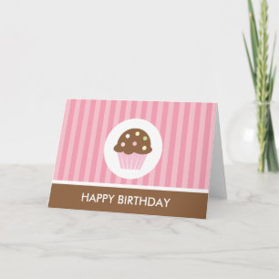 Tarjeta de cumpleaños de pastel rosa