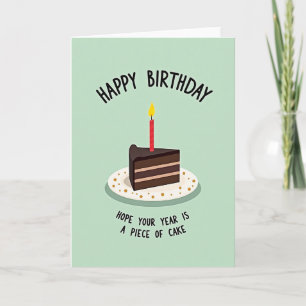 Tarjeta de cumpleaños de pastel verde menta