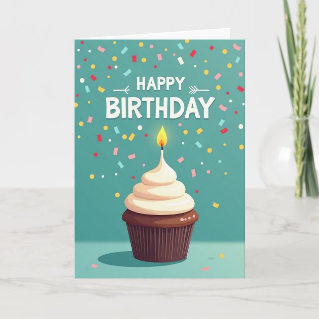 Tarjeta de cumpleaños de pastelito glaseado (Anverso)