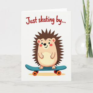 Tarjeta de cumpleaños de patinador alegre