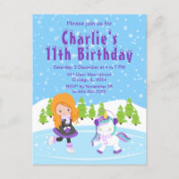 Tarjeta de cumpleaños de patinaje sobre hielo en i