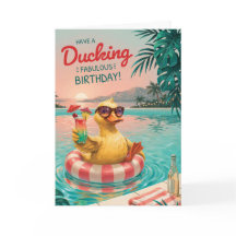 Tarjeta de cumpleaños de pato divertido para mujer