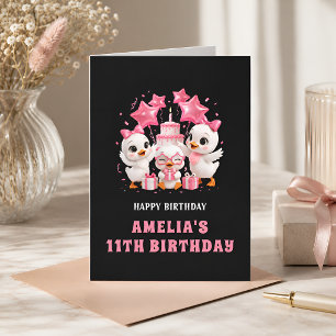 Tarjeta de cumpleaños de pato Kawaii linda para ni