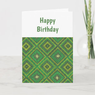 Tarjeta de cumpleaños de patrón cuadrado de abuela