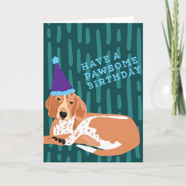 Tarjeta de cumpleaños de Pawsome del Coonhound de (Anverso)