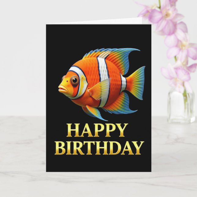 TARJETA DE CUMPLEAÑOS DE PAYASO CON PRIMER PLANO N (Orquídea)