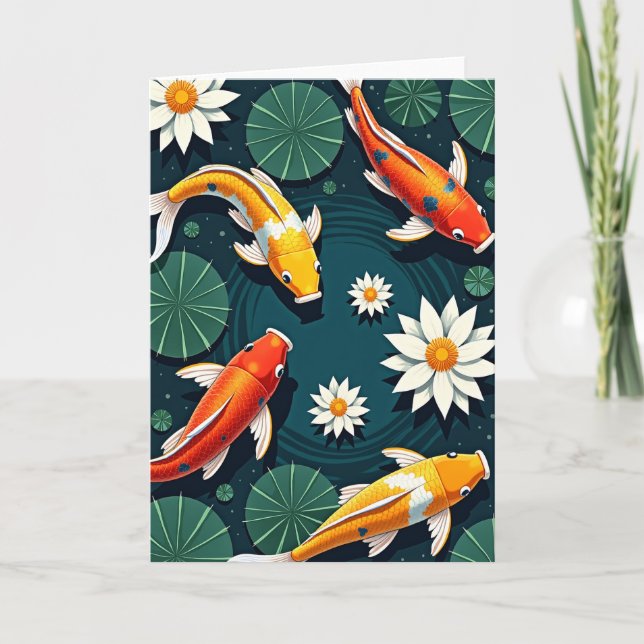 Tarjeta de cumpleaños de peces tranquilos (Anverso)