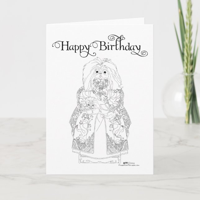 Tarjeta de cumpleaños de Pekinés (Anverso)