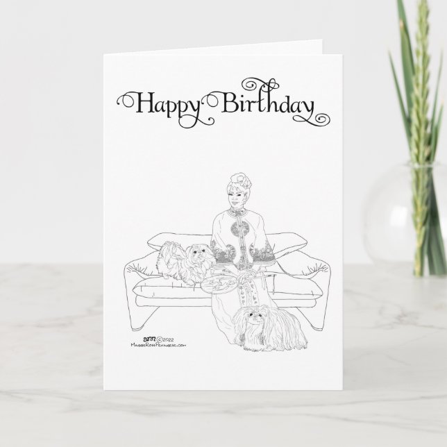 Tarjeta de cumpleaños de Pekinés (Anverso)
