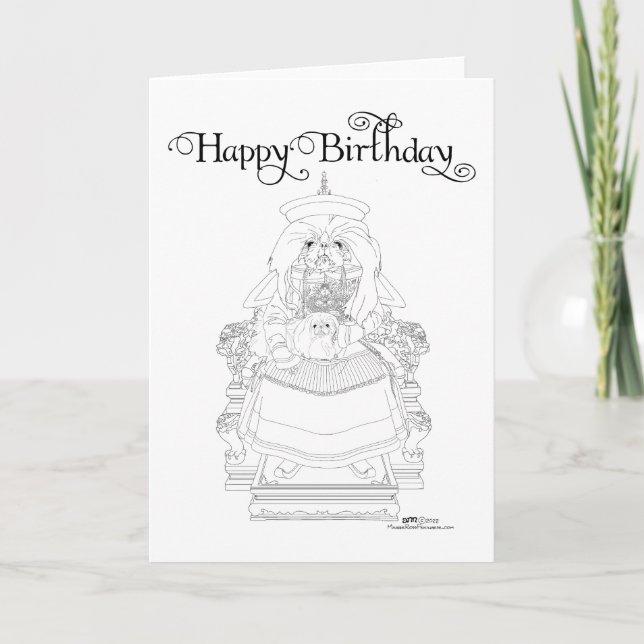 Tarjeta de cumpleaños de Pekinés (Anverso)