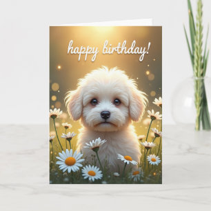 Tarjeta de cumpleaños de pelaje dorado
