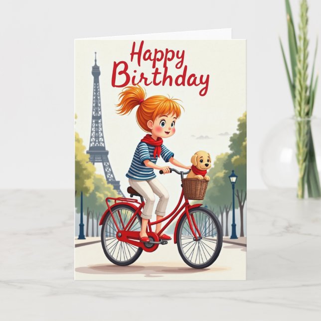 Tarjeta de cumpleaños de pelo encendido (Anverso)