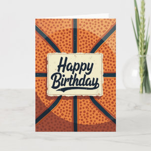 Tarjeta de cumpleaños de pelota naranja