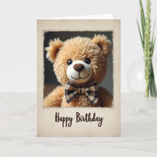 Tarjeta de cumpleaños de peluche lindo